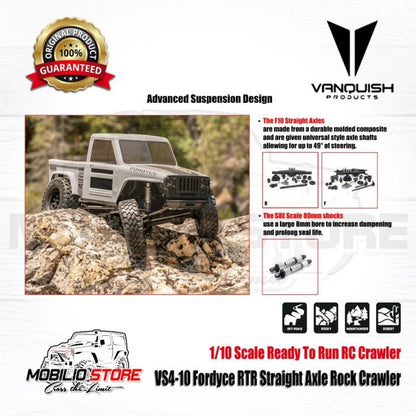 Vanquish VS4-10 Fordyce Straight Axle RTR Rock Crawler RC Skala 1/10 Kendali Jarak Jauh