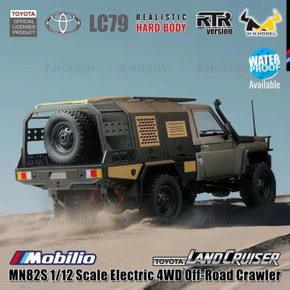 MN82S 1/12 Scale Electric 4WD Off-Road Crawler Toyota Land Cruiser LC79 Car Adventure  Remote Control