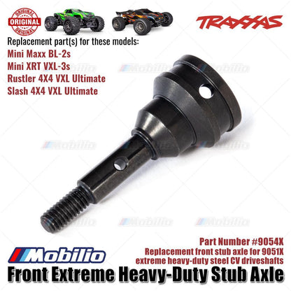 Traxxas Part #9054X Front Extreme Heavy-Duty Stub Axle for 9051X Steel CV Driveshafts RC Mini Maxx BL-2S Mini XRT VXL-3S