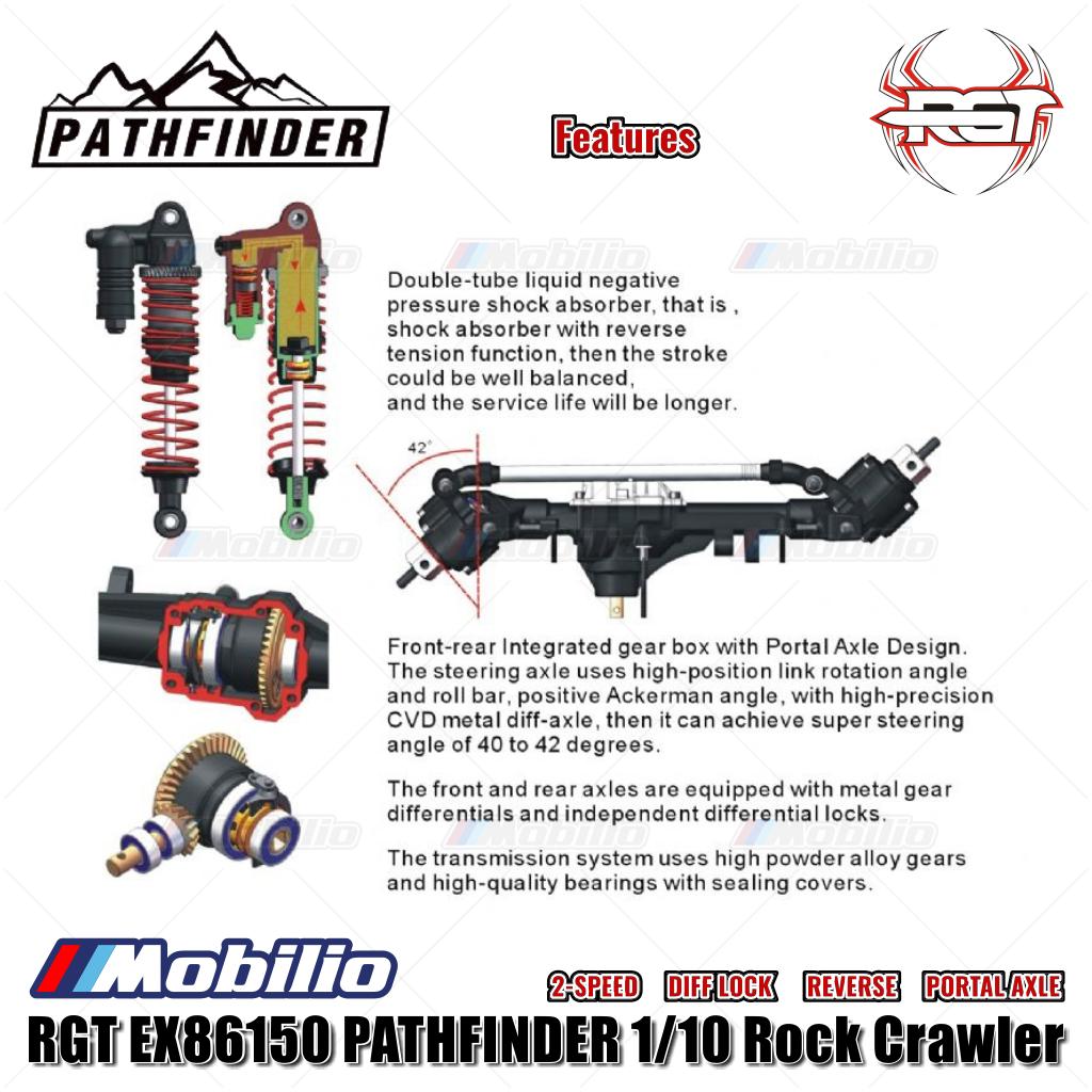 RGT EX86150 PATHFINDER 1/10 Jarak Sumbu Roda Panjang 355mm RC Adventure Crawler RTR