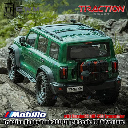 Traction Hobby Tank 300 CT 1/8 Skala RC Adventure Tank300-CT dengan Pemancar DumboRC DDF-350 Remote Control RTR