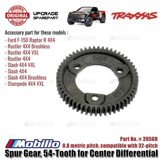 Traxxas Part #3956R Spur Gear 54T Compatible with 32P for Center Differential Raptor-R Slash Rustler Stampede