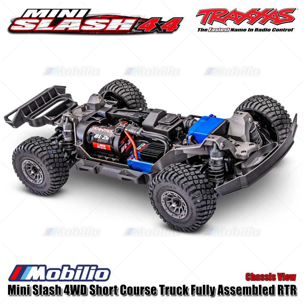 Traxxas 108164-1 Mini Slash 4WD Short Course Truck Rakitan Lengkap RTR Body Tanpa Klip Sistem Tenaga Brushless TQ 2.4GHz BL-2S
