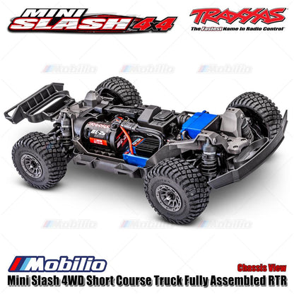Traxxas 108164-1 Mini Slash 4WD Short Course Truck Rakitan Lengkap RTR Body Tanpa Klip Sistem Tenaga Brushless TQ 2.4GHz BL-2S