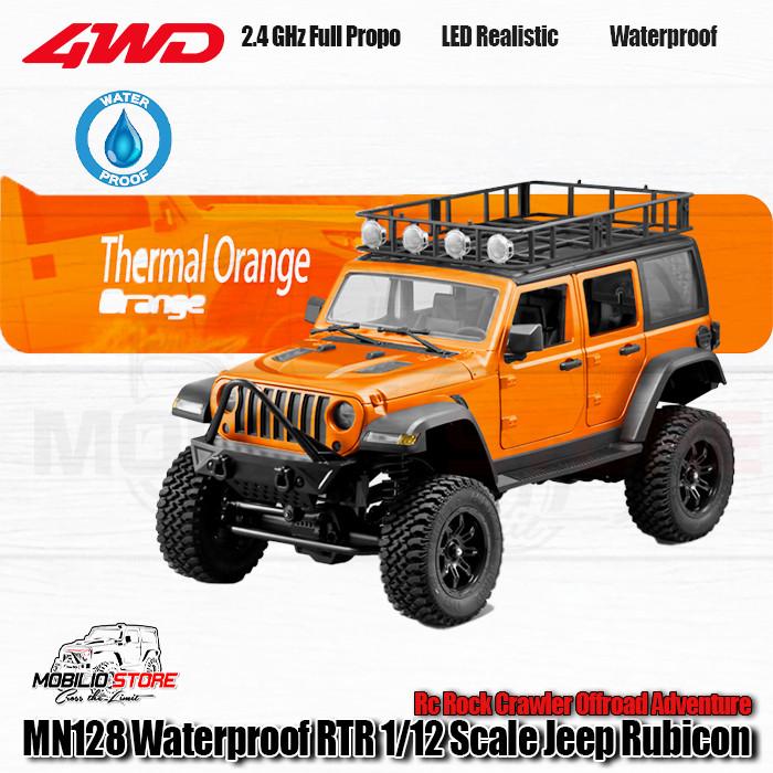 MN128 Waterproof RTR 1/12 Scale Jeep Rubicon RC Rock Crawler Adventure