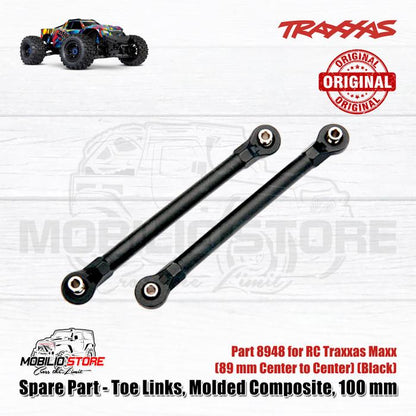 Traxxas Part #8948 Pair of 100 mm (89 mm center to center) black molded composite toe links for Maxx, Maxx Slash, Maxx Ultimate
