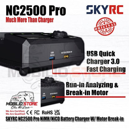 SKYRC NC2500 Pro Pengisi Daya Baterai NiMH NiCd w/Tamiya Dinamo Break-in