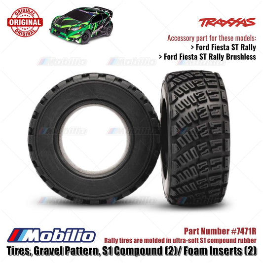 Traxxas Part #7471R Tires Gravel Pattern S1 Compound with Foam Inserts Ultra Soft Ford Fiesta ST Rally