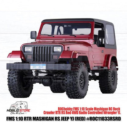 FMS Mashigan RS Jeep Wrangler (YJ) Merah 4WD Skala 1/10 RTR RC Crawler