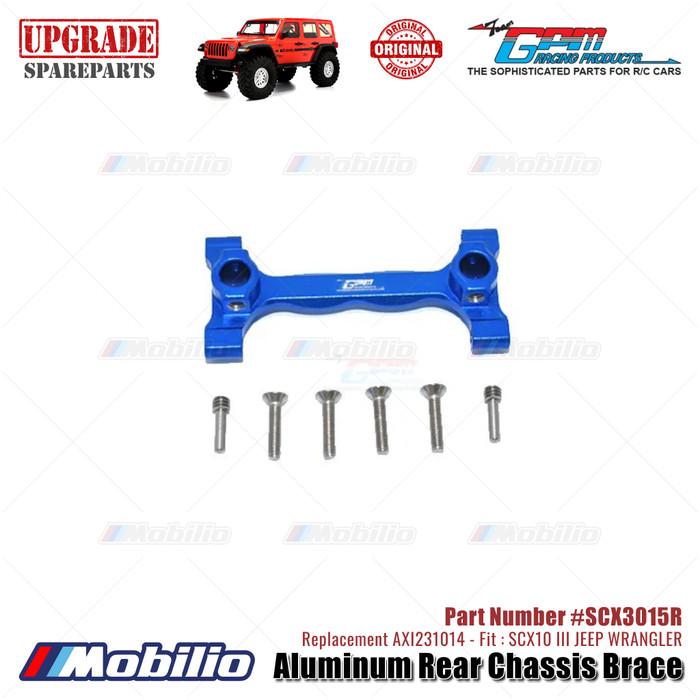 GPM Part #SCX3015R Aluminum Rear Chassis Brace Upgrade Axial SCX10 III Jeep Wrangler AXI231014 Replacement