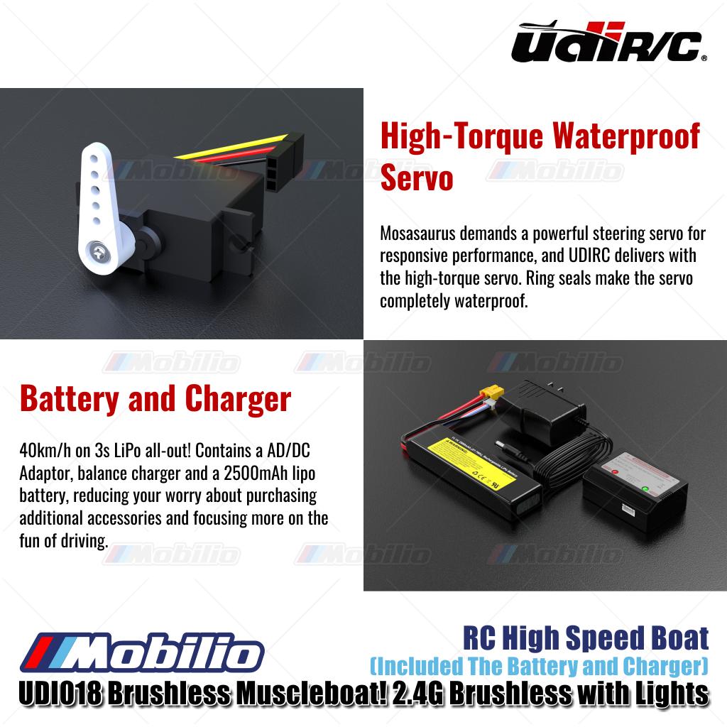 UDIR/C UDI018 Brushless Muscleboat! 2.4G Brushless with Lights RC High Speed Boat RTR