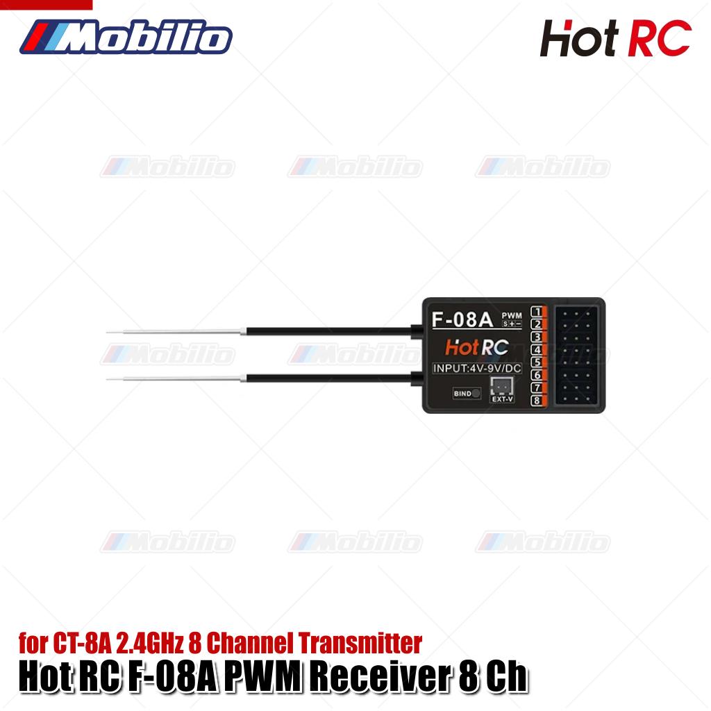 HotRC CT-8A 2.4GHz 8 Channel Transmitter with F-08A PWM Receiver