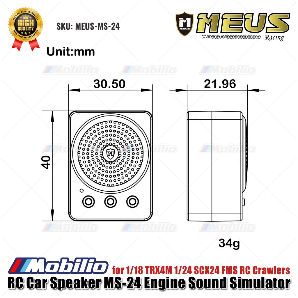MEUS Racing RC Car Speaker MS-24 Simulator Suara Mesin MEUS-MS-24 untuk 1/18 TRX4M 1/24 SCX24 FMS RC Crawlers