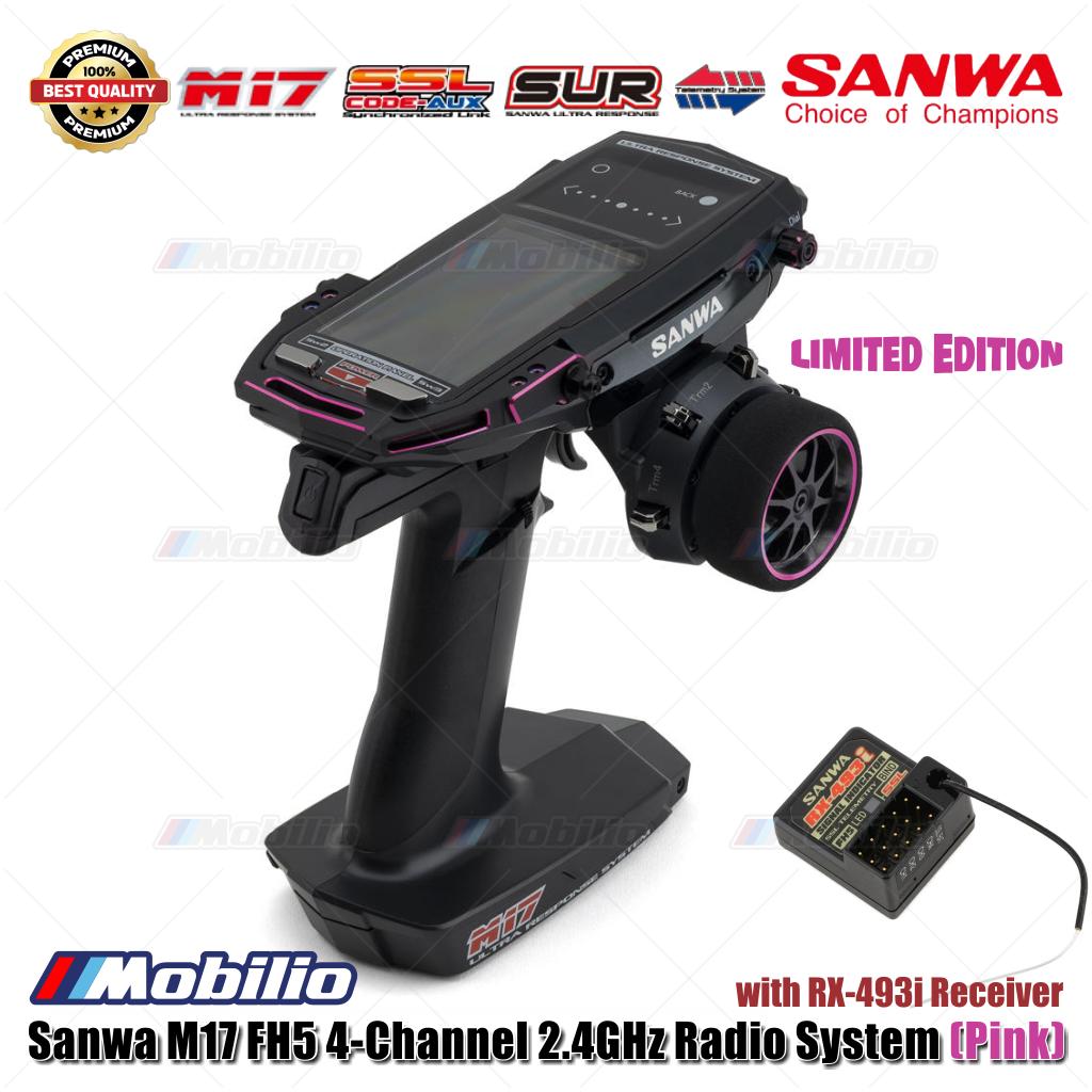 Sanwa Limited Edition M17 FH5 4-Channel 2.4GHz Radio System (Pink) with RX-493i Receiver