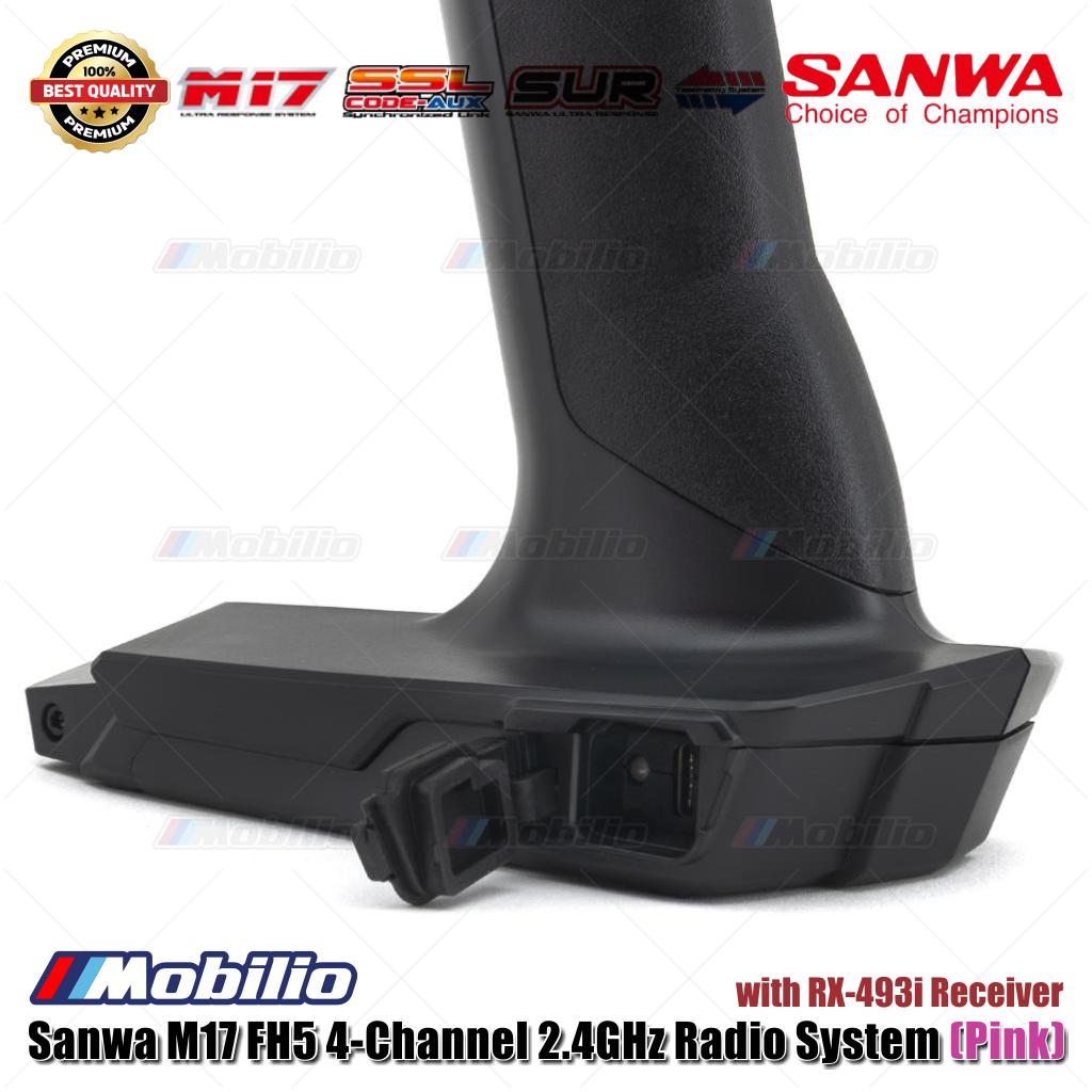 Sanwa Limited Edition M17 FH5 4-Channel 2.4GHz Radio System (Pink) with RX-493i Receiver