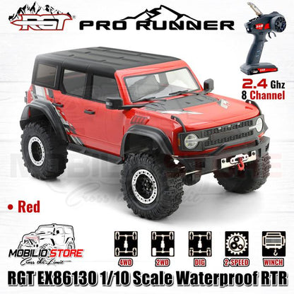 RGT EX86130 Pro Runner 1/10 Skala Tahan Air RTR 2.4GHz Mobil RC Crawler Kontrol Jarak Jauh