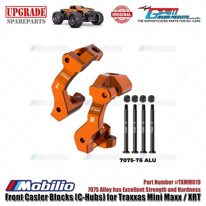 GPM Part #TXMM019 7075 Alloy Front Caster Blocks (C-Hubs) for RC Traxxas Mini Maxx / Mini XRT