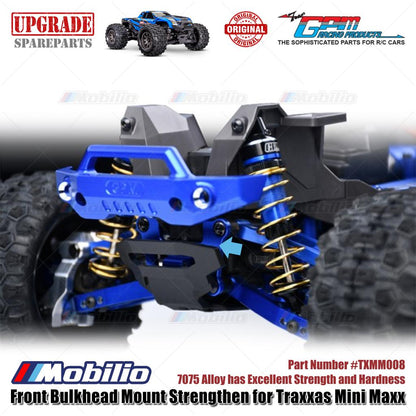 GPM Part #TXMM008 7075 Alloy Front Bulkhead Mount Strengthen for RC Traxxas Mini Maxx