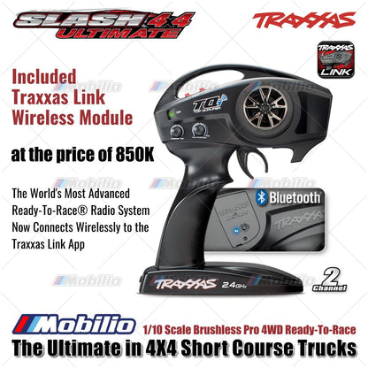 Traxxas 68277-4 Slash 4X4 Ultimate Clipless 1/10 Skala Brushless 4WD Short Course RTR