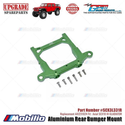 GPM Part #SCX3L331R Aluminium Rear Bumper Mount Upgrade RC Axial SCX10 III Jeep Gladiator  Remote Control Toy