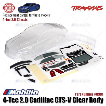 Traxxas Part #8391 Cadillac CTS-V Clear Body RC 4-Tec 2.0 Chassis