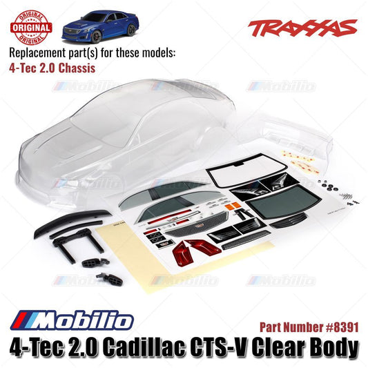 Traxxas Part #8391 Cadillac CTS-V Clear Body RC 4-Tec 2.0 Chassis
