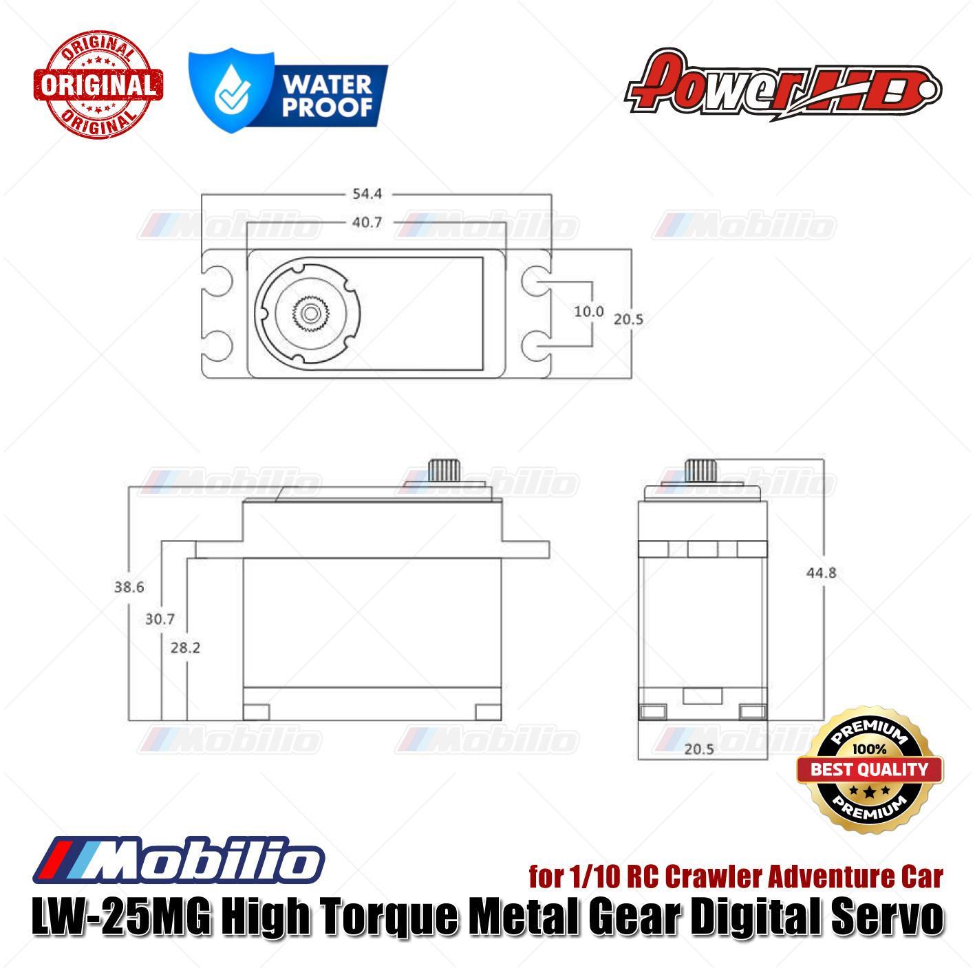 Power HD LW-25MG High Torque Metal Gear Digital Servo Waterproof for 1/10 RC Crawler Adventure Car
