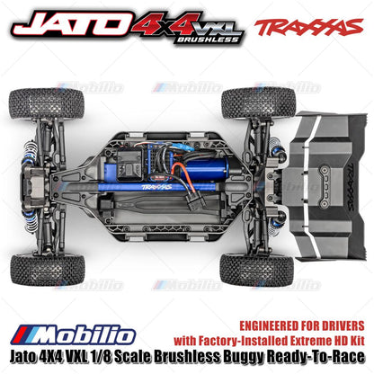 Traxxas 90386-4 Jato 4X4 VXL 1/8 Scale Brushless Buggy dengan Kit Extreme HD Pabrik RTR Kontrol Jarak Jauh &amp; Gear Velineon