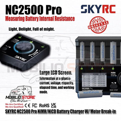 SKYRC NC2500 Pro Pengisi Daya Baterai NiMH NiCd w/Tamiya Dinamo Break-in