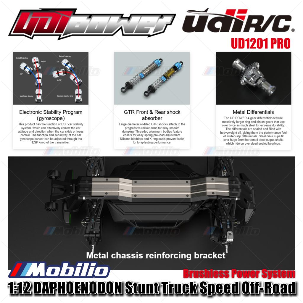 UDIR/C UD1201 PRO 1:12 DAPHOENODON Stunt Truck RC Speed Off-Road Brushless Power System RTR