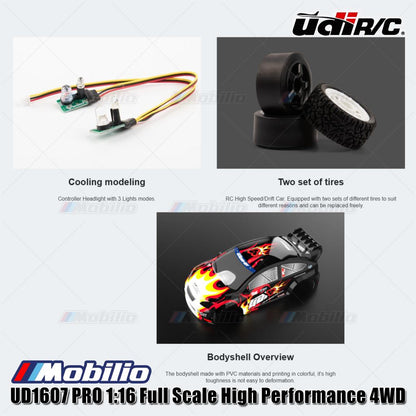 UDIR/C UD-1604 4WD 1/16 Racing Drift Rally Touring RC Car 2.4 GHz RTR