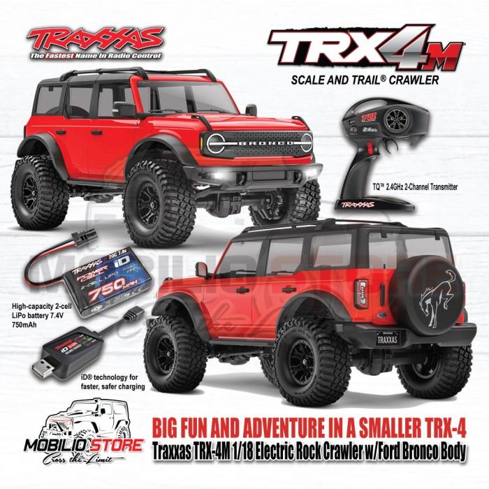 Traxxas 97074-1 TRX-4M 1/18 Electric Mini Crawler dengan Bodi Ford Bronco Tanpa Klip