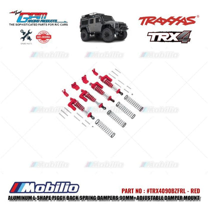 GPM Part #TRX4090BZFRL Aluminum L-shape Piggy Back Spring Dampers 90mm Adjustable Damper Mount Traxxas TRX-4 Crawler