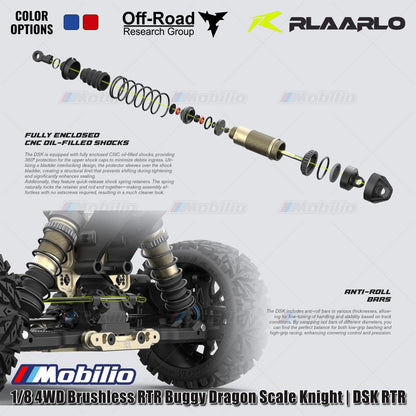 Rlaarlo Dragon Scale Knight | DSK 1/8 Scale 4WD Brushless RC Buggy RTR