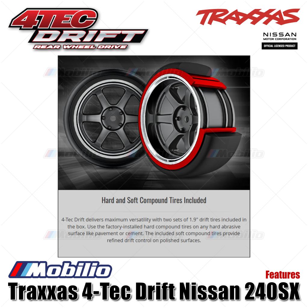 Traxxas 105247-4 4-Tec Drift Nissan 240SX S13 1/10 RWD with TQi 2.4 GHz Radio with Wireless Module Clipless Body RTR