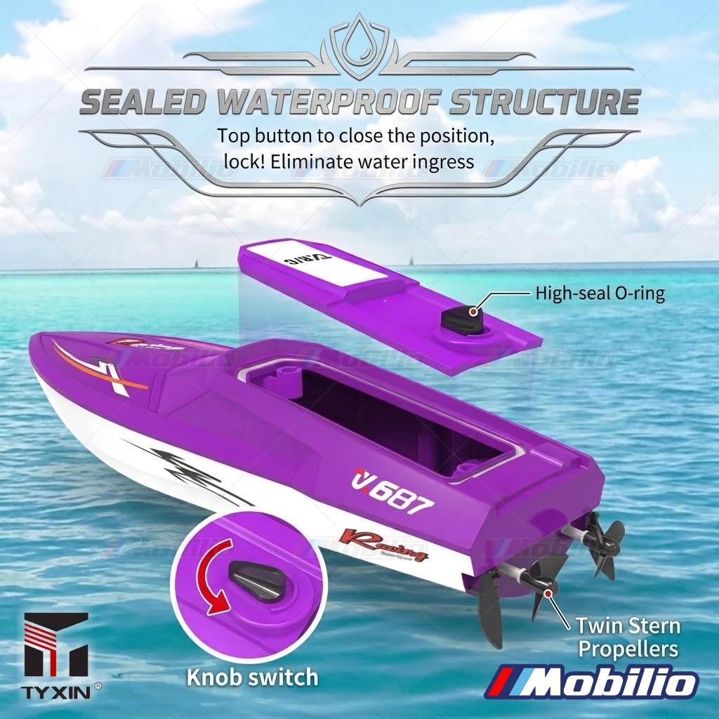 High-Speedboat TX687 Single-Hull | TX688 Catamaran Remote Control RC Boat Dual Motor 2.4GHz RTR