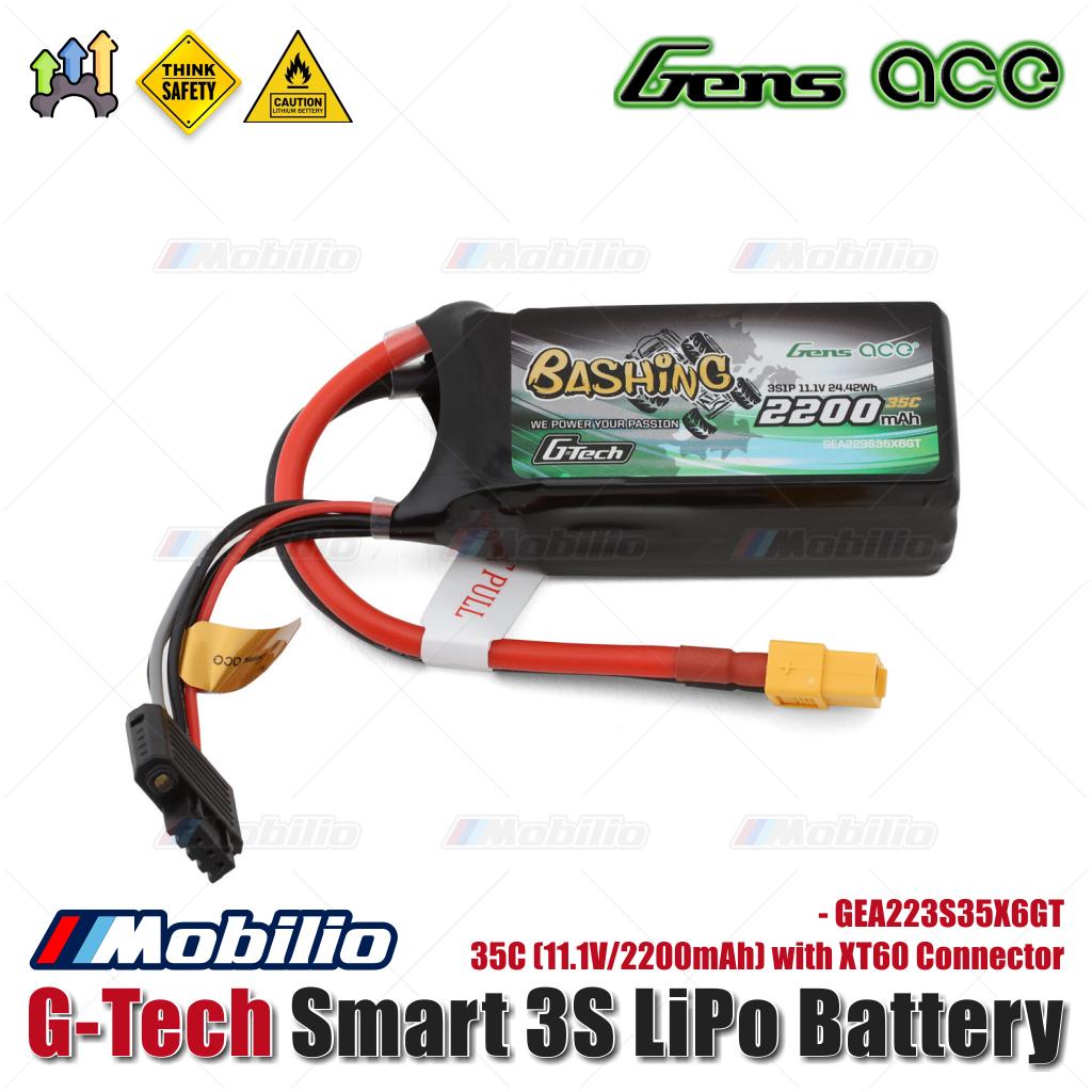 Gens Ace G-Tech Smart 3S Lipo Baterai 35C (11.1V/2200mAh) dengan Konektor XT60 - GEA22003S35X6