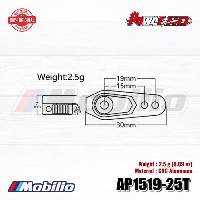 Power HD Light Weight AP1519-25T Servo Metal Arm Black