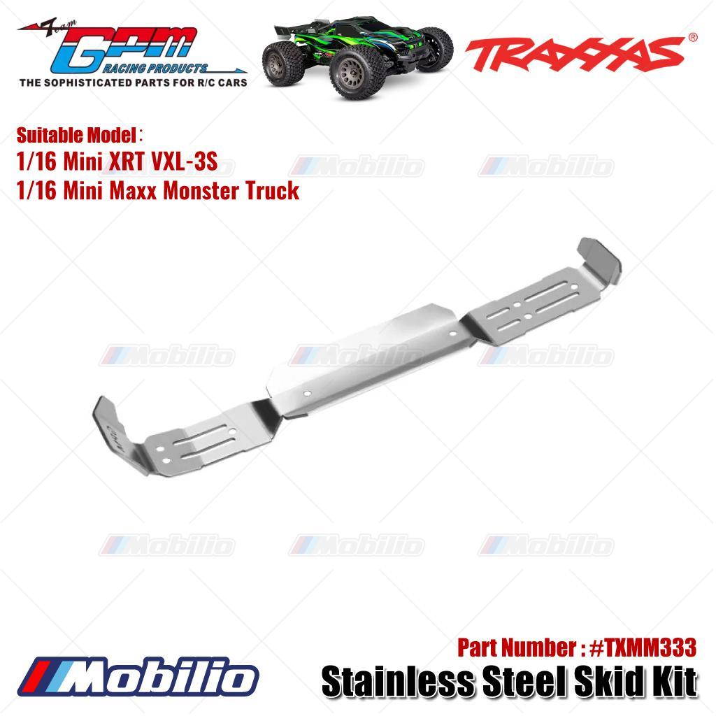 GPM Part #TXMM333 Stainless Steel Skid Kit for Traxxas 1/16 Mini XRT VXL 3S / Mini Maxx Monster Truck Upgrade Parts