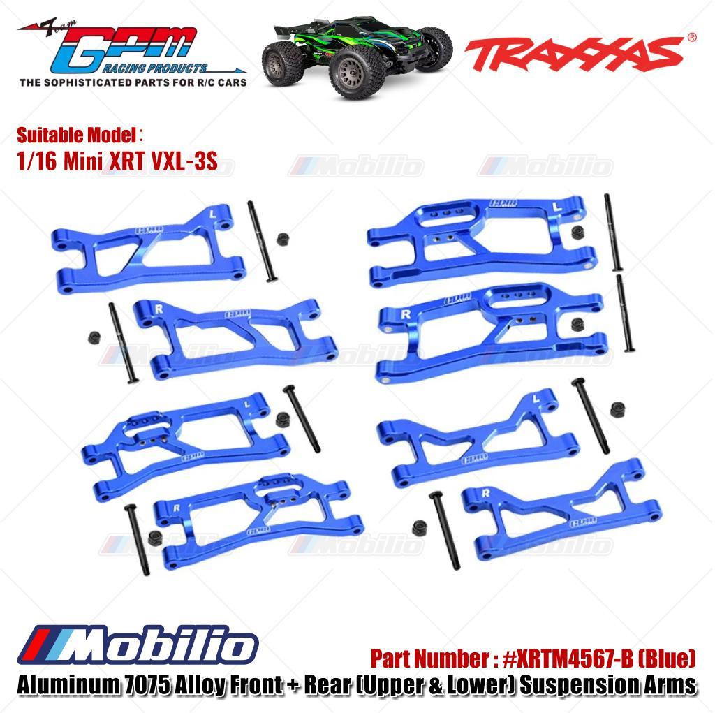 GPM Part #XRTM4567 Aluminum 7075 Alloy Front & Rear (Upper & Lower) Suspension Arms for Traxxas 1/16 Mini XRT VXL-3S 108076-1 Monster Truck Upgrade Parts
