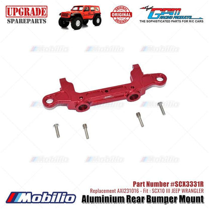 GPM Part #SCX3331R Aluminium Rear Bumper Mount Upgrade Axial SCX10 III Jeep Wrangler AXI231016 Replacement