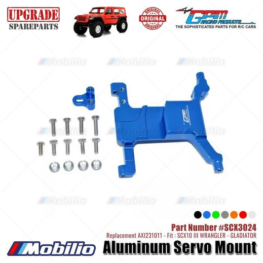 GPM Part #SCX3024 Aluminum Servo Mount RC Upgrade Axial SCX10 III Jeep Wrangler - Gladiator