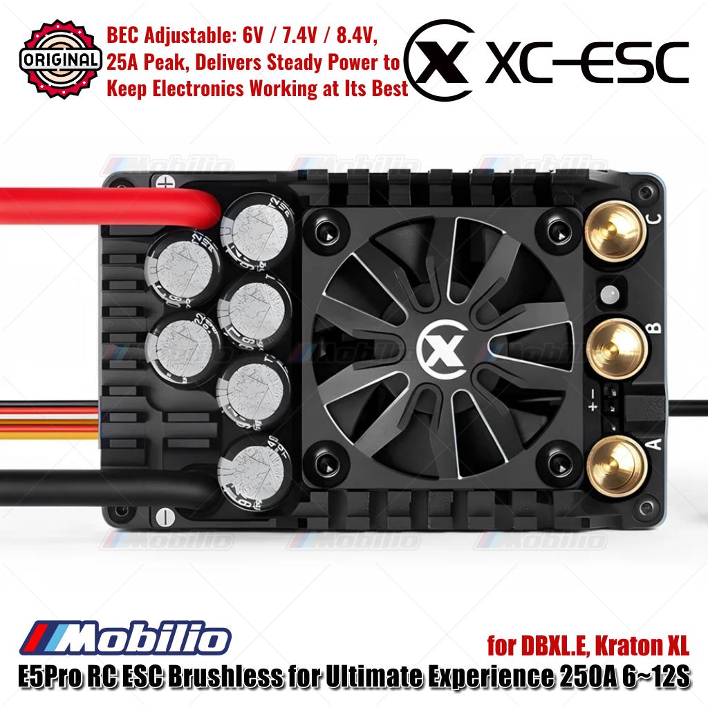 ESC Sensor Tanpa Sikat XC-ESC E5 PRO untuk Mobil RC LiPo 6-12S 250A Berkelanjutan BEC 8A Puncak 25A