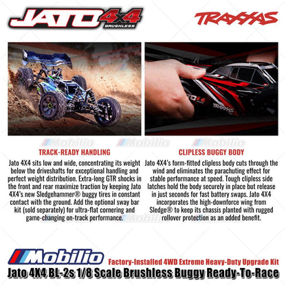 Traxxas 90154-4 Jato 4X4 BL-2s 1/8 Scale Brushless Buggy RTR Kit 4WD Upgrade Extreme Heavy-Duty Control Gear Remote