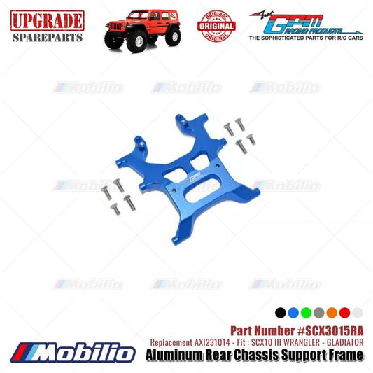 GPM Part #SCX3015RA Aluminum Rear Chassis Support Frame Axial SCX10 III Jeep Wrangler - Gladiator  Remote Control Toy