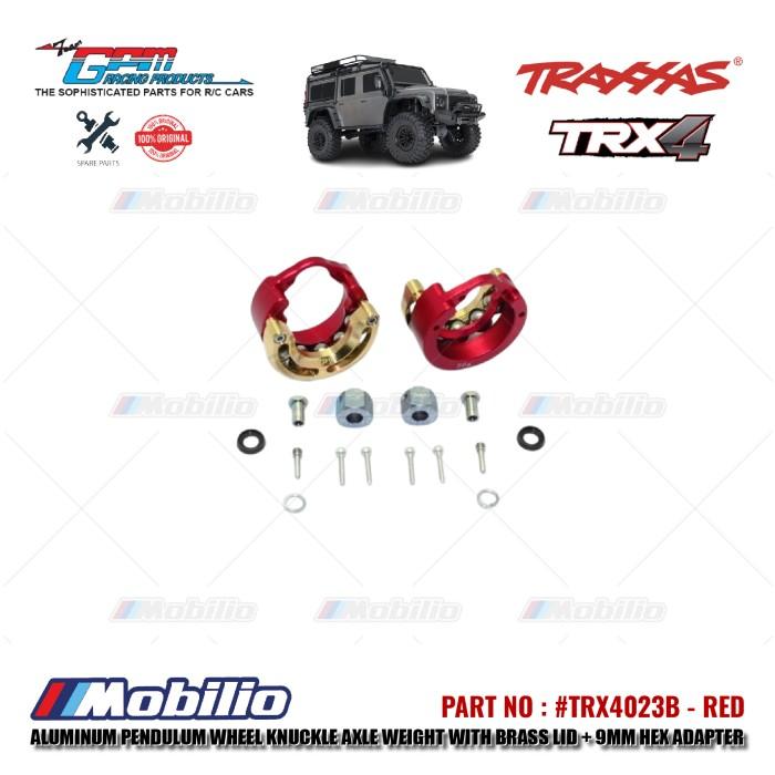 GPM Part #TRX4023B Aluminum Pendulum Wheel Knuckle Axle Weight Brass Lid 9mm Hex Adapter Traxxas TRX-4 TRX-6 Trail Crawler