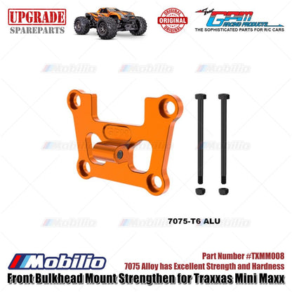 GPM Part #TXMM008 7075 Alloy Front Bulkhead Mount Strengthen for RC Traxxas Mini Maxx