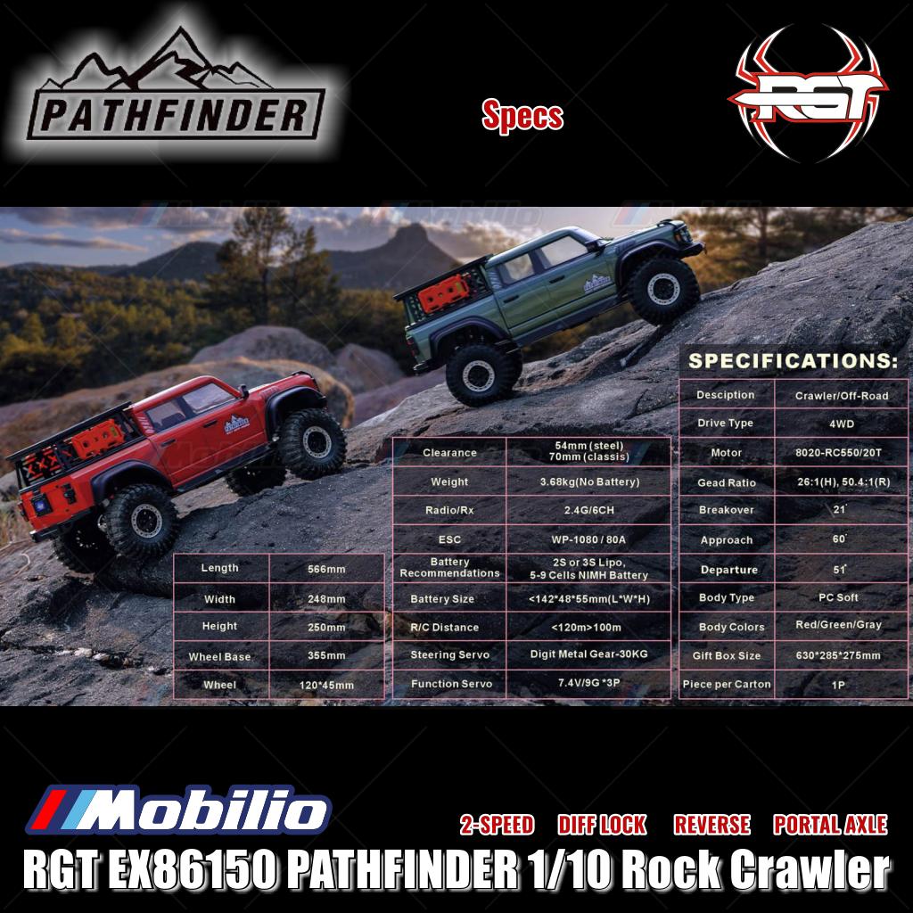 RGT EX86150 PATHFINDER 1/10 Jarak Sumbu Roda Panjang 355mm RC Adventure Crawler RTR