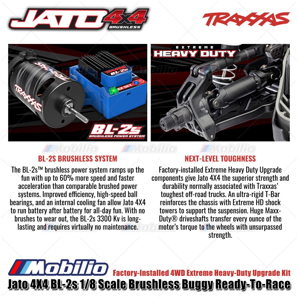 Traxxas 90154-4 Jato 4X4 BL-2s 1/8 Scale Brushless Buggy RTR Kit 4WD Upgrade Extreme Heavy-Duty Control Gear Remote