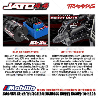 Traxxas 90154-4 Jato 4X4 BL-2s 1/8 Scale Brushless Buggy RTR Kit 4WD Upgrade Extreme Heavy-Duty Control Gear Remote